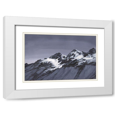 Moonlit Mountain Range II White Modern Wood Framed Art Print with Double Matting by Willett, Michael