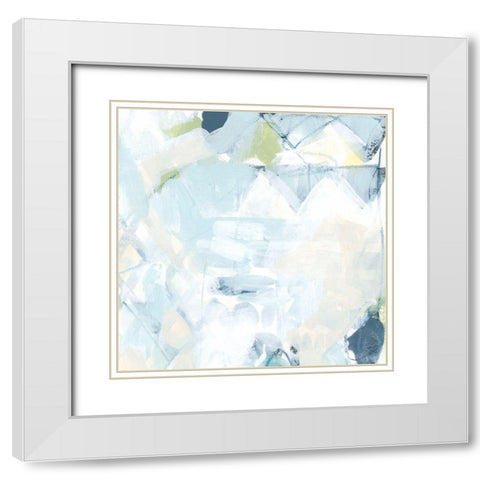 Blue Network II White Modern Wood Framed Art Print with Double Matting by Vess, June Erica