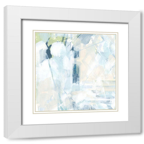 Blue Network IV White Modern Wood Framed Art Print with Double Matting by Vess, June Erica