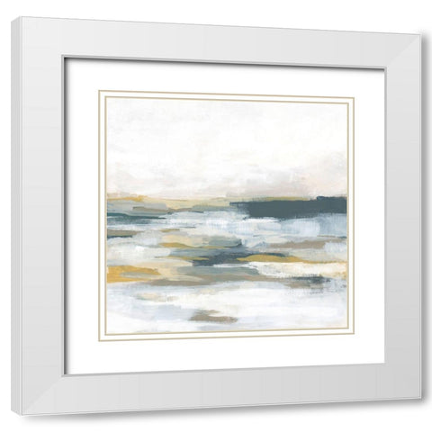 Ochre Vista I White Modern Wood Framed Art Print with Double Matting by Vess, June Erica
