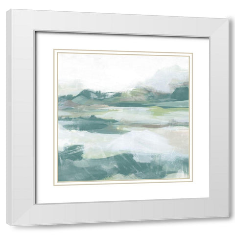 Emerald Valley Swath I White Modern Wood Framed Art Print with Double Matting by Vess, June Erica