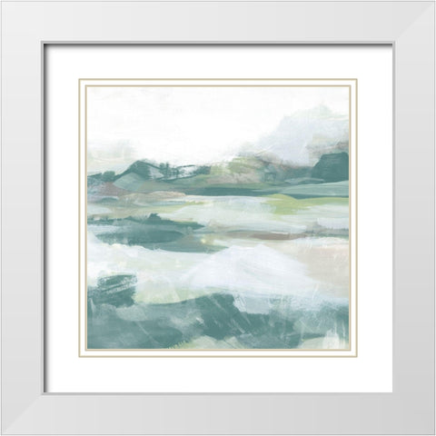 Emerald Valley Swath I White Modern Wood Framed Art Print with Double Matting by Vess, June Erica