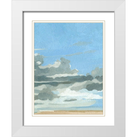 Oceanic Clouds II White Modern Wood Framed Art Print with Double Matting by Caroline, Emma