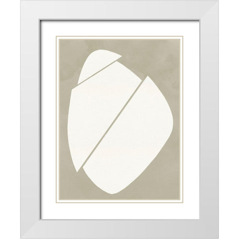 Neutral Wedge I White Modern Wood Framed Art Print with Double Matting by Green, Jacob