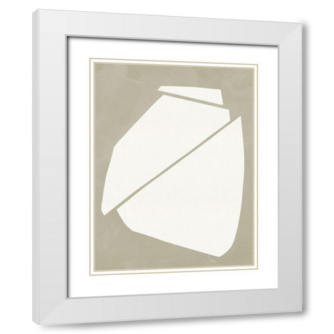 Neutral Wedge II White Modern Wood Framed Art Print with Double Matting by Green, Jacob