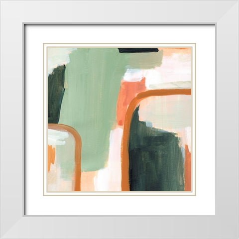 Patina Arc I White Modern Wood Framed Art Print with Double Matting by Warren, Annie