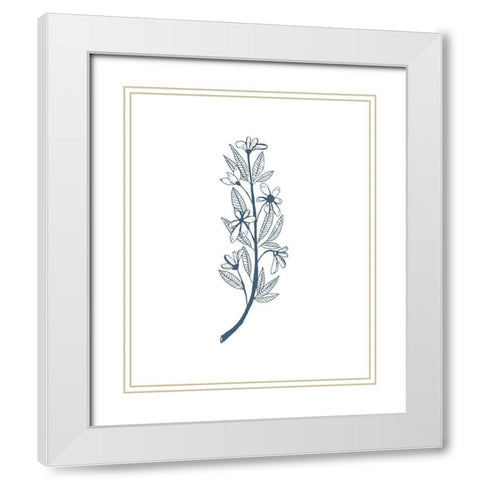 Little Flowers II White Modern Wood Framed Art Print with Double Matting by Wang, Melissa