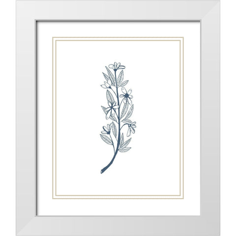 Little Flowers II White Modern Wood Framed Art Print with Double Matting by Wang, Melissa