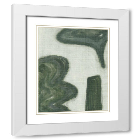 Emerald Forms I White Modern Wood Framed Art Print with Double Matting by Wang, Melissa