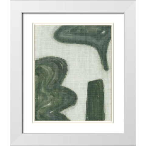 Emerald Forms I White Modern Wood Framed Art Print with Double Matting by Wang, Melissa