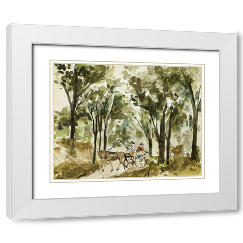 Late Autumn I White Modern Wood Framed Art Print with Double Matting by Wang, Melissa