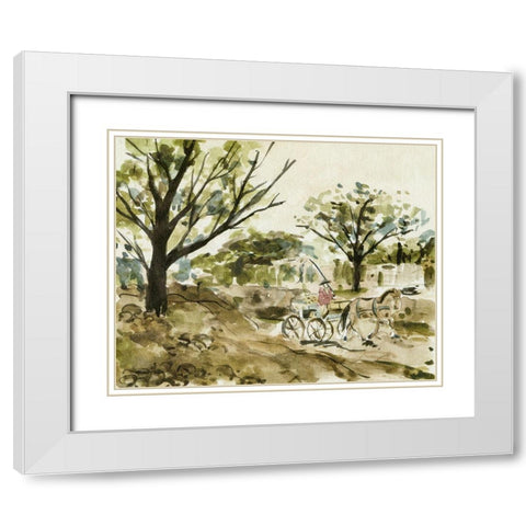 Late Autumn II White Modern Wood Framed Art Print with Double Matting by Wang, Melissa