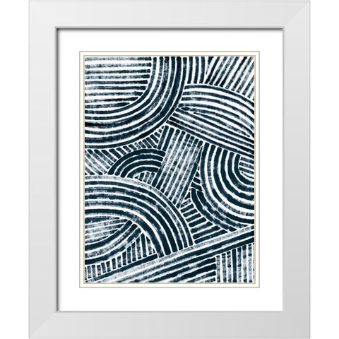 Pattern Maze in Ink I White Modern Wood Framed Art Print with Double Matting by Vess, June Erica