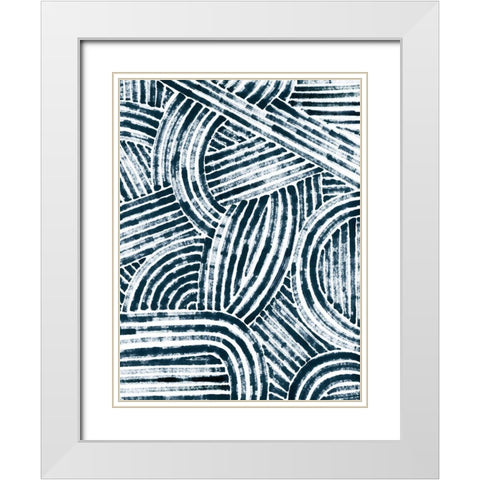 Pattern Maze in Ink II White Modern Wood Framed Art Print with Double Matting by Vess, June Erica