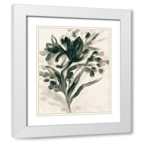 Ebony Bouquet I White Modern Wood Framed Art Print with Double Matting by Vess, June Erica
