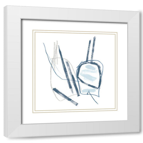 Buoy Lines I White Modern Wood Framed Art Print with Double Matting by Vess, June Erica