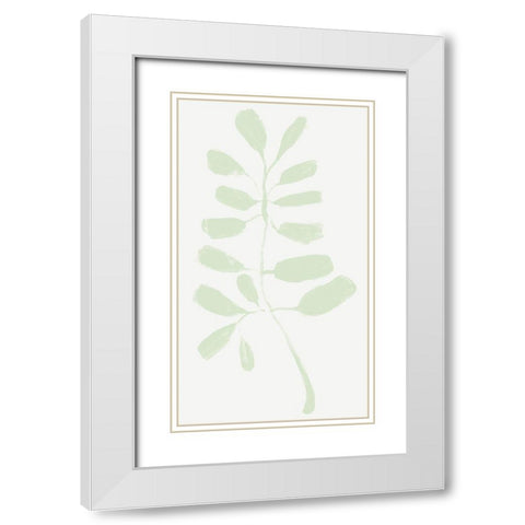 Soft Sprig Trio I White Modern Wood Framed Art Print with Double Matting by Vess, June Erica