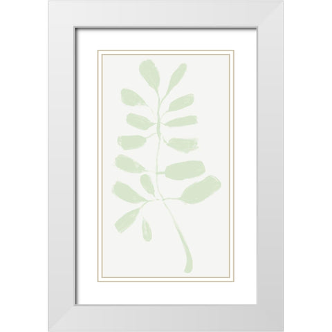 Soft Sprig Trio I White Modern Wood Framed Art Print with Double Matting by Vess, June Erica