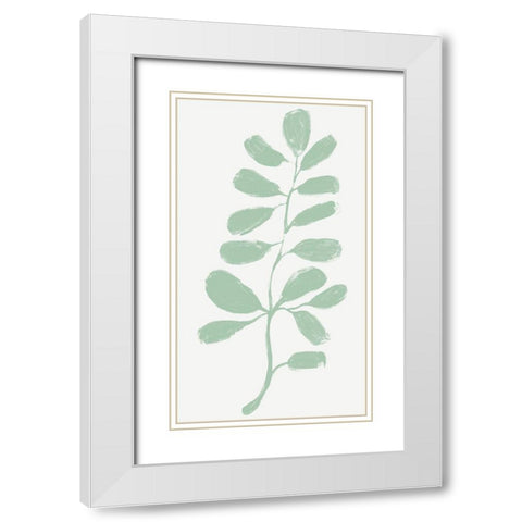 Soft Sprig Trio III White Modern Wood Framed Art Print with Double Matting by Vess, June Erica