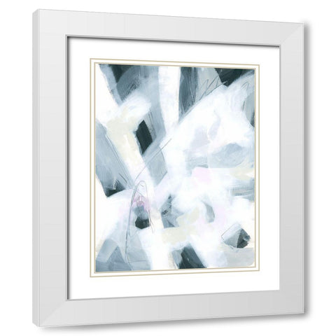 Marble Strike III White Modern Wood Framed Art Print with Double Matting by Vess, June Erica