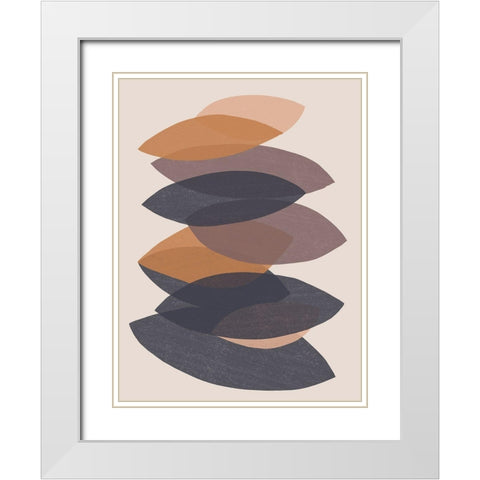 Paper Stack II White Modern Wood Framed Art Print with Double Matting by Vess, June Erica