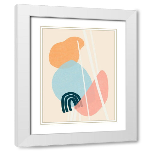 Memphis Symphony IV White Modern Wood Framed Art Print with Double Matting by Vess, June Erica