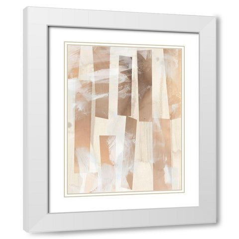 Vertical Strata II White Modern Wood Framed Art Print with Double Matting by Vess, June Erica