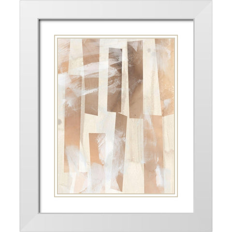 Vertical Strata II White Modern Wood Framed Art Print with Double Matting by Vess, June Erica