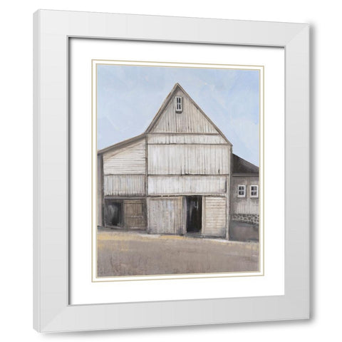 Custom Barn Textures I White Modern Wood Framed Art Print with Double Matting by OToole, Tim