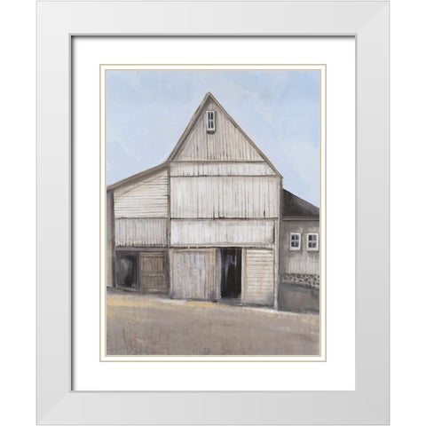 Custom Barn Textures I White Modern Wood Framed Art Print with Double Matting by OToole, Tim