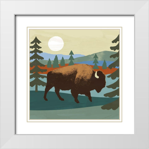 Trailside Animals II White Modern Wood Framed Art Print with Double Matting by Barnes, Victoria