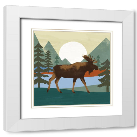 Trailside Animals III White Modern Wood Framed Art Print with Double Matting by Barnes, Victoria