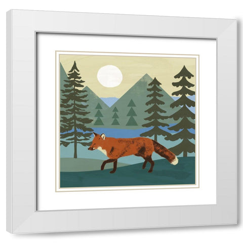 Trailside Animals V White Modern Wood Framed Art Print with Double Matting by Barnes, Victoria