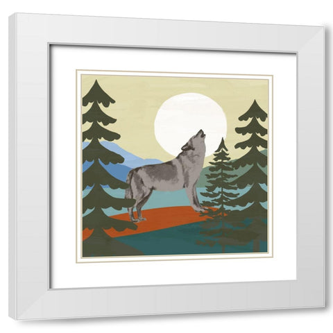 Trailside Animals VI White Modern Wood Framed Art Print with Double Matting by Barnes, Victoria