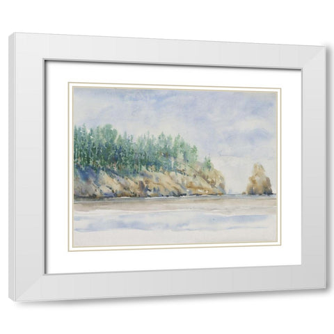 Watercolor Shore II White Modern Wood Framed Art Print with Double Matting by OToole, Tim