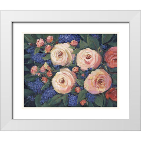 Floral Touch I White Modern Wood Framed Art Print with Double Matting by OToole, Tim