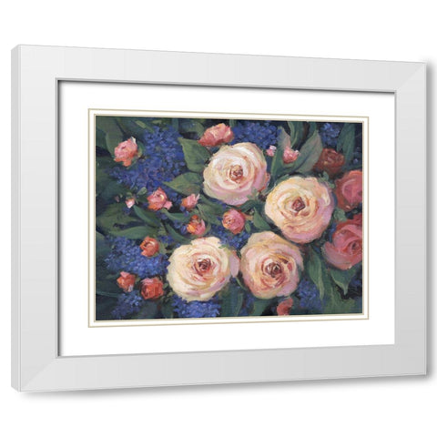 Floral Touch II White Modern Wood Framed Art Print with Double Matting by OToole, Tim