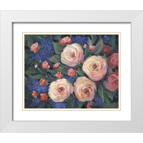 Floral Touch II White Modern Wood Framed Art Print with Double Matting by OToole, Tim