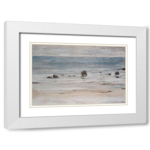 Shimmering Shore I White Modern Wood Framed Art Print with Double Matting by OToole, Tim