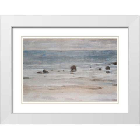 Shimmering Shore I White Modern Wood Framed Art Print with Double Matting by OToole, Tim