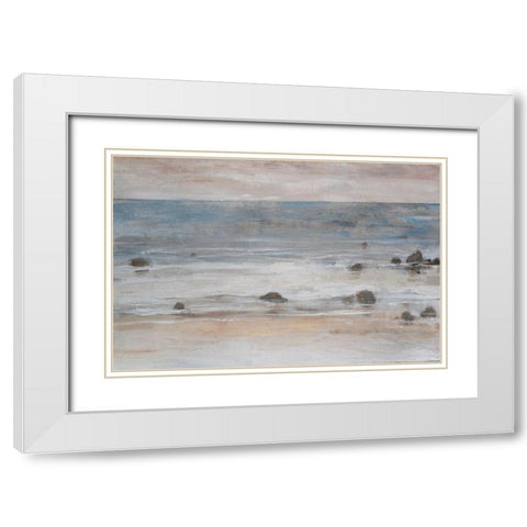 Shimmering Shore II White Modern Wood Framed Art Print with Double Matting by OToole, Tim