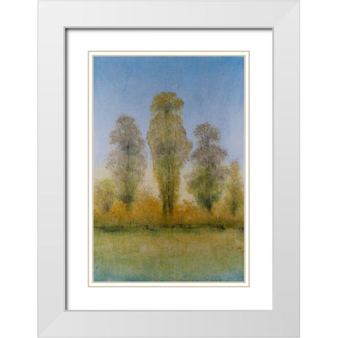 Gilded Trees I White Modern Wood Framed Art Print with Double Matting by OToole, Tim