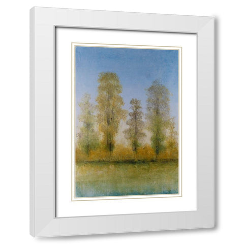 Gilded Trees II White Modern Wood Framed Art Print with Double Matting by OToole, Tim