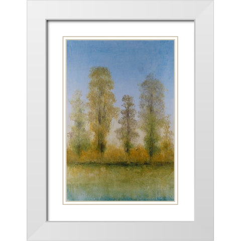 Gilded Trees II White Modern Wood Framed Art Print with Double Matting by OToole, Tim