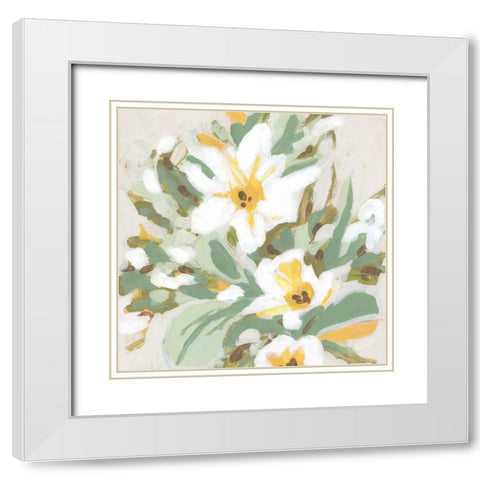 Sunshine Blooms II White Modern Wood Framed Art Print with Double Matting by Vess, June Erica