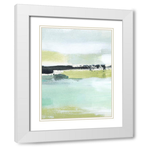 Sea Green Layers I White Modern Wood Framed Art Print with Double Matting by Warren, Annie