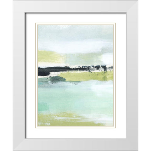 Sea Green Layers I White Modern Wood Framed Art Print with Double Matting by Warren, Annie