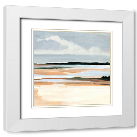 Flaxen Coast I White Modern Wood Framed Art Print with Double Matting by Warren, Annie