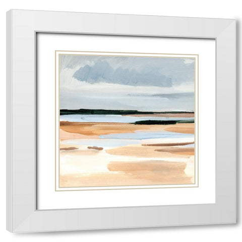 Flaxen Coast II White Modern Wood Framed Art Print with Double Matting by Warren, Annie