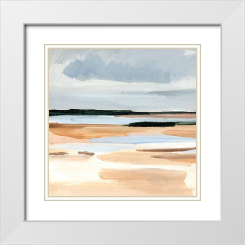 Flaxen Coast II White Modern Wood Framed Art Print with Double Matting by Warren, Annie